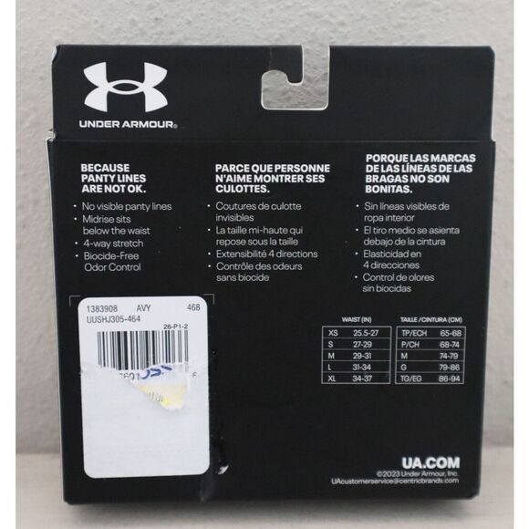 Under Armour 1383908-468 Women's Sz M Multi 3-pk Essential Stretch No-Show Thong - Picture 2 of 4